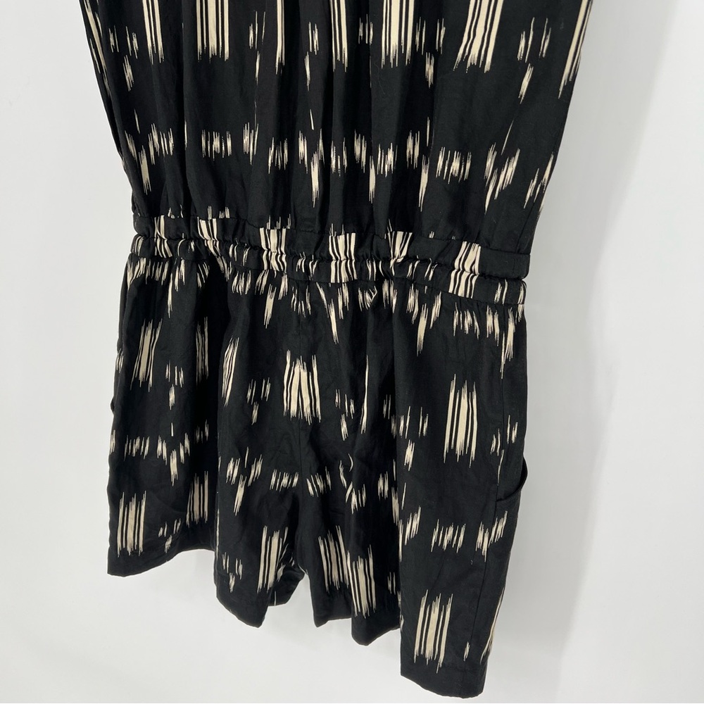Derek Lam 10 Crosby Silk Cotton‎ Tie Waist Black V Neck Romper - Picture 12 of 15